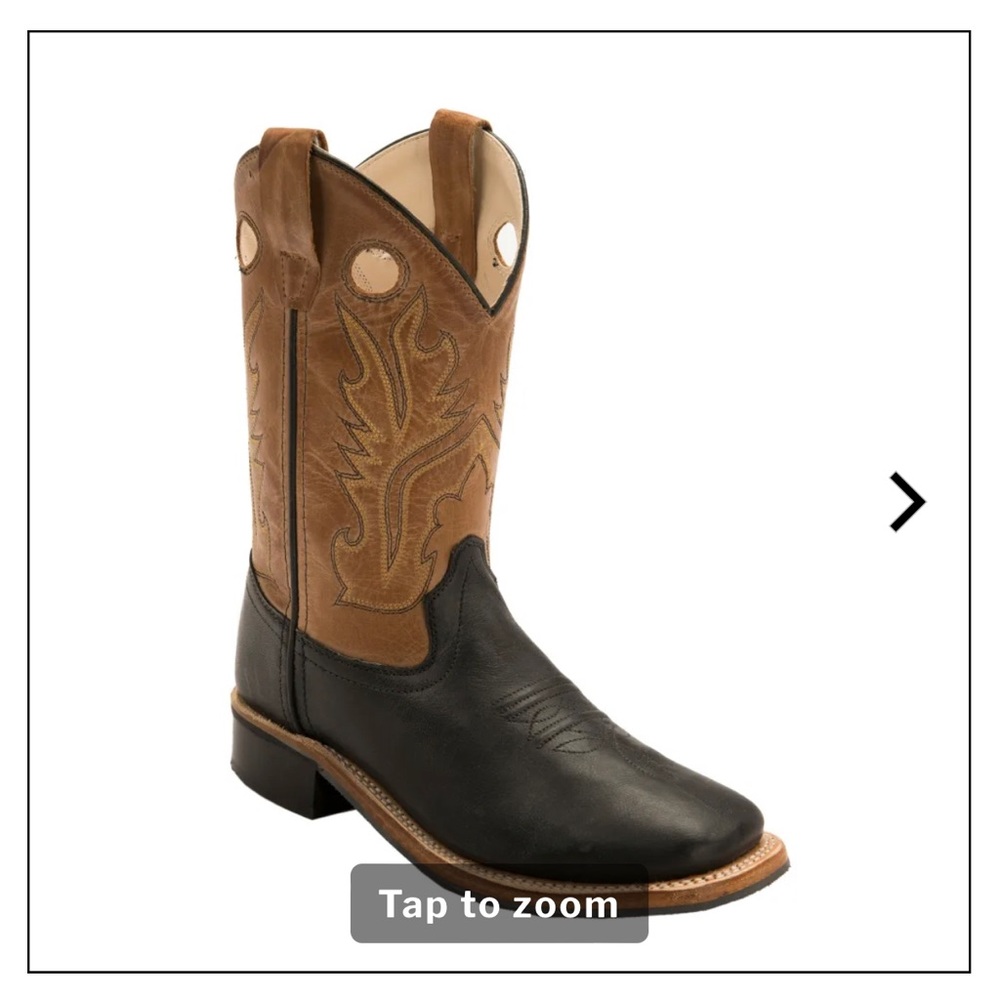 Old West Black and Tan Square Toe